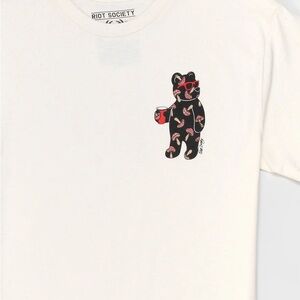 Riot Society Riot Bear Mushroom  Beige Men’s T-Shirt
